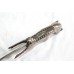 Sword Damascus Steel Blade Silver Wire Work Tiger Handle Handmade Sheath C704